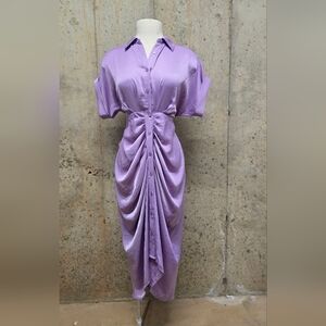 Steve Madden Lavender Midi Dress with Button Detail